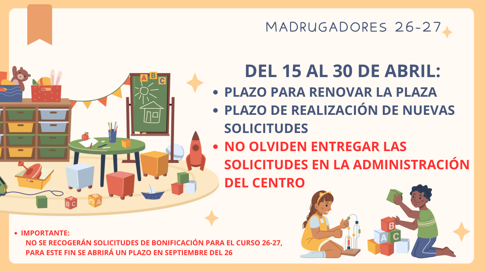 cartel madrugadores 26.27