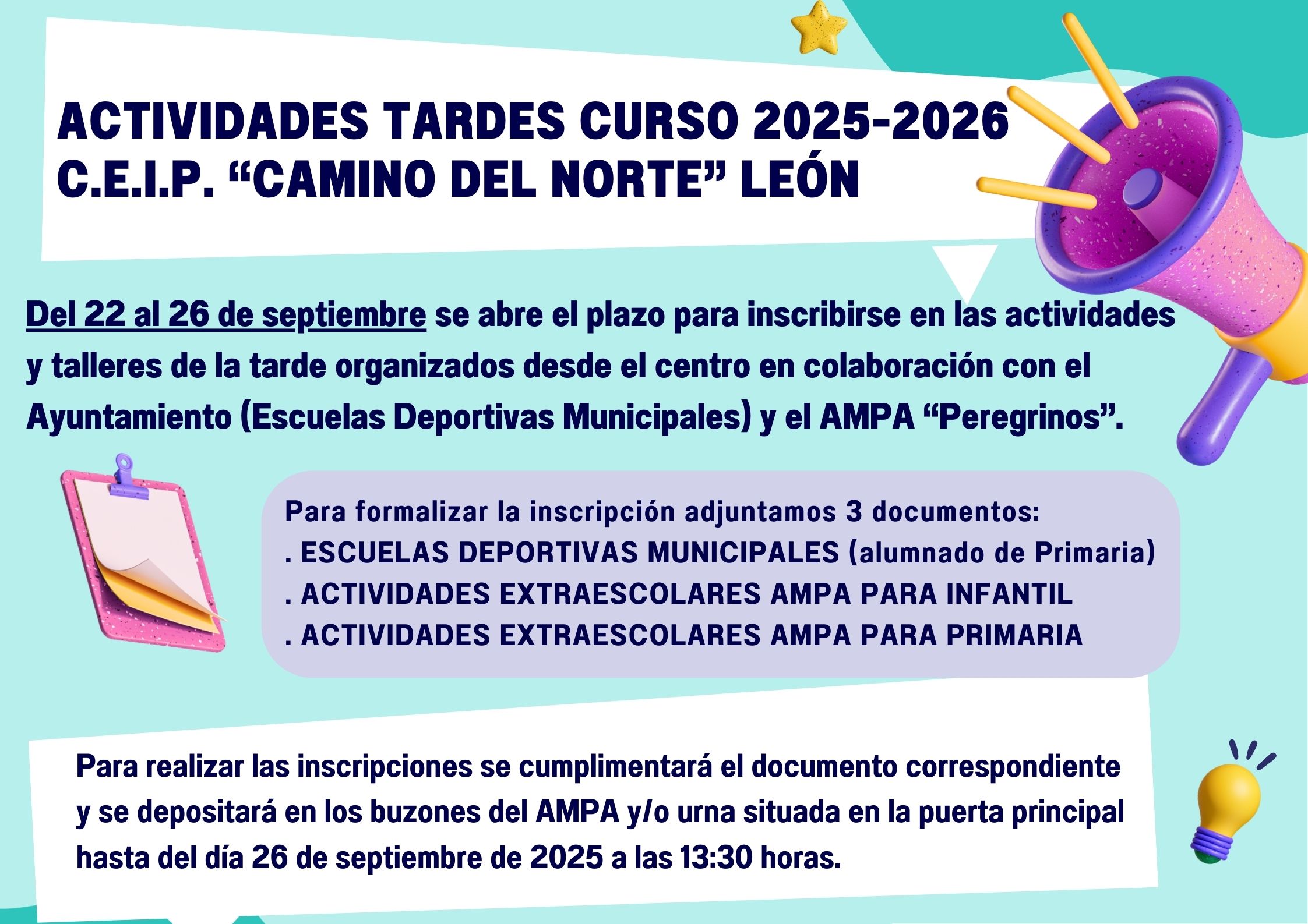 cartel extraescolares 25.26